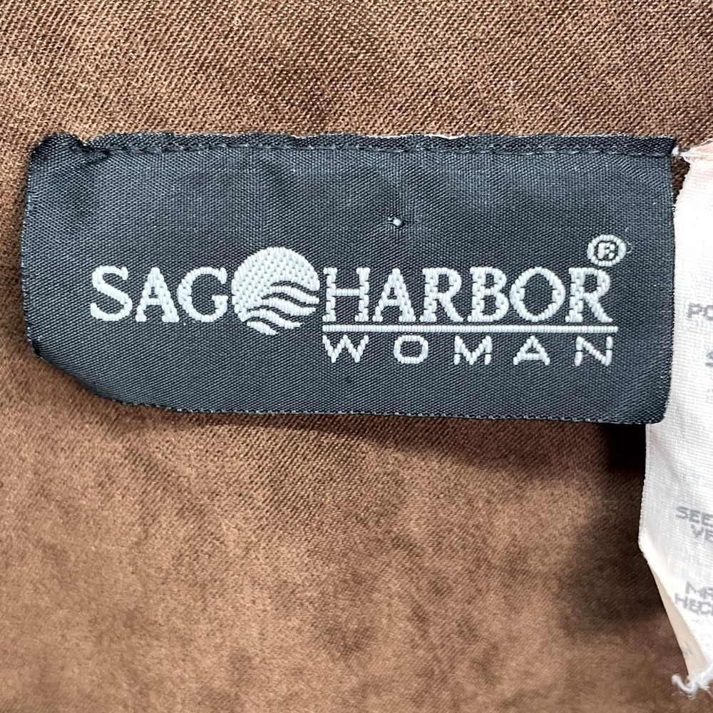 Vintage Sag Harbor Suede Long Coat Womens 20W Brown Single Breasted Grunge Retro - Picture 5 of 9